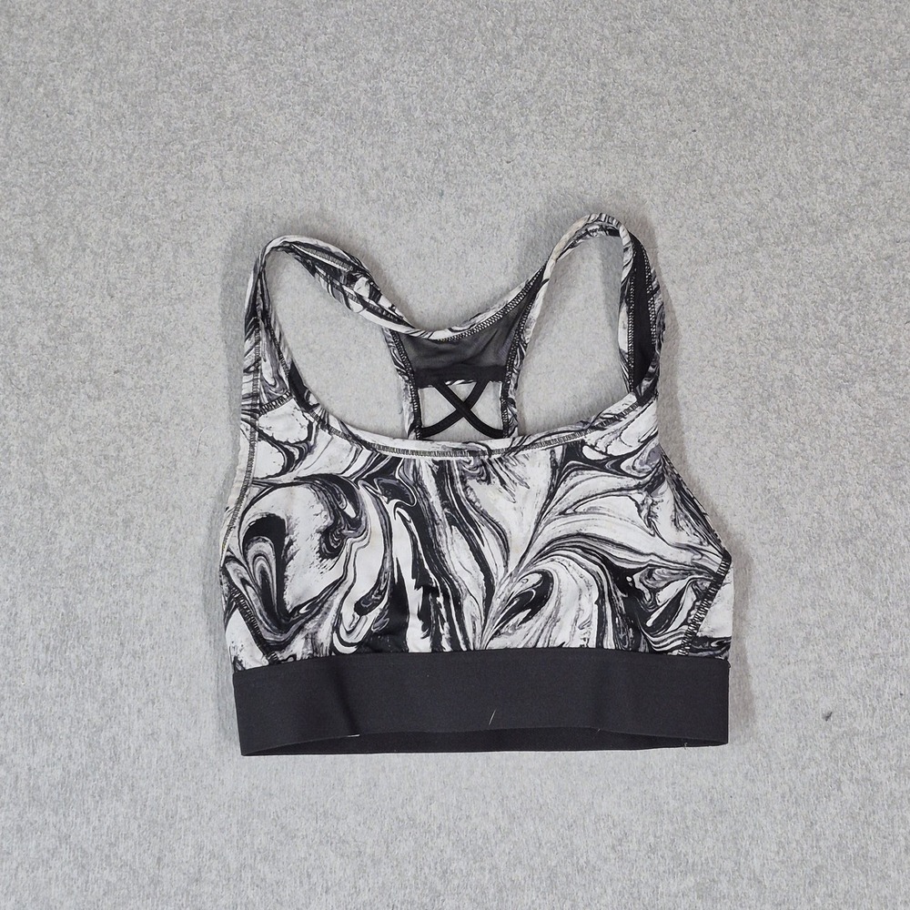 Victoria Sport Women Sports Bra XS Black Marble Wireless Racerback